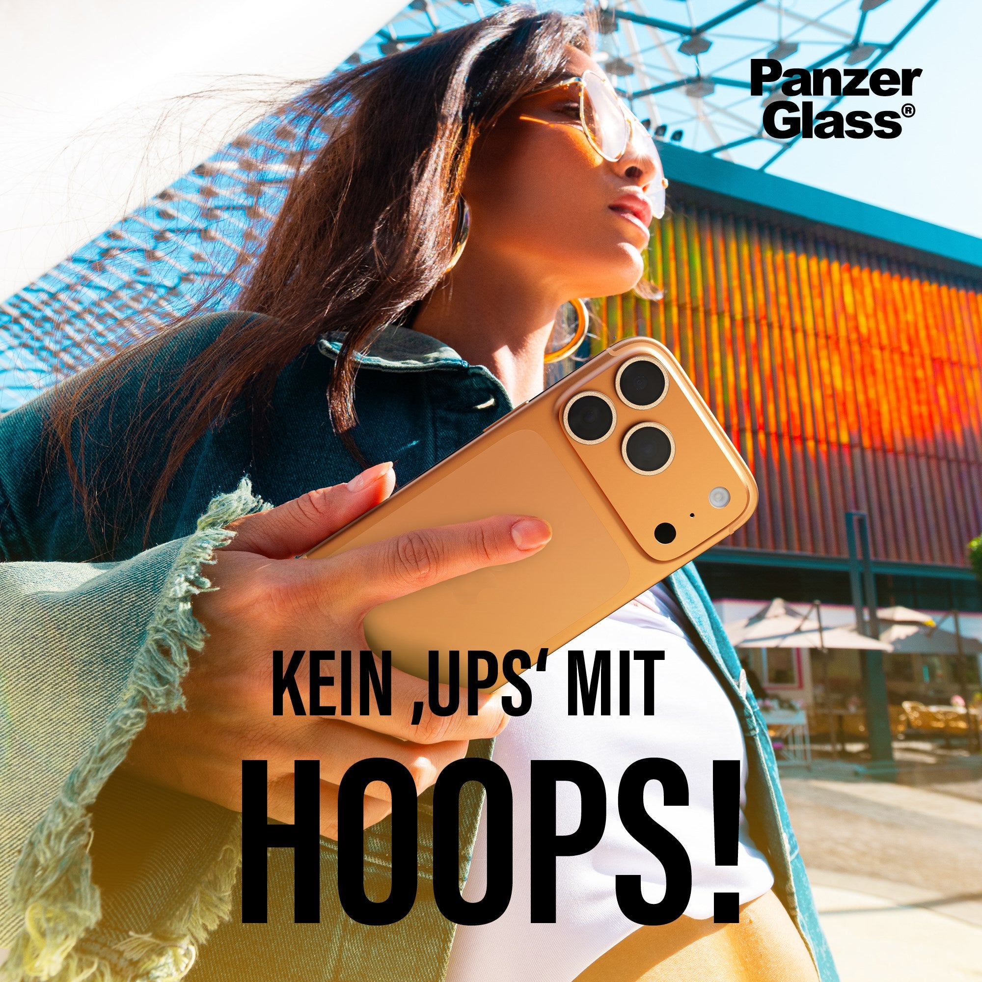 PanzerGlass® Hoops® Kameraschutz Glitter Gold iPhone 17 Pro | iPhone 17 Pro Max | iPhone 16 Pro | 16 Pro Max